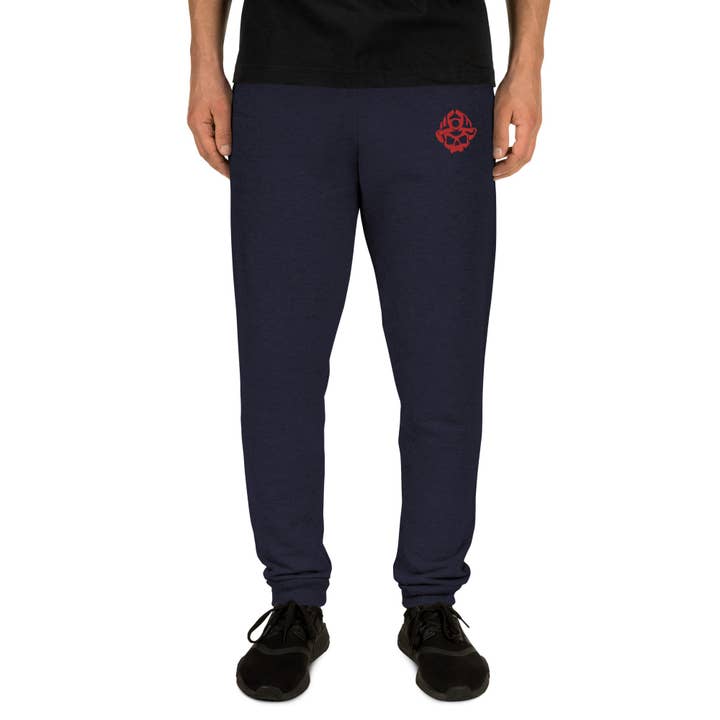 Pantalon de survêtement haut de gamme brodé avec logo Red Skull pour la vente par Black Helmet