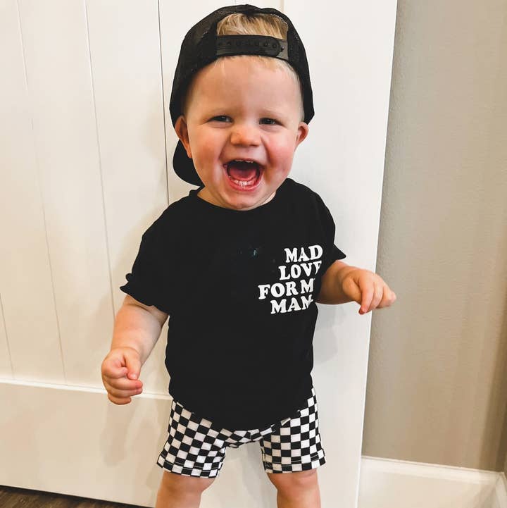 Black Tee Mad Love for my Mama for wholesale on Faire0