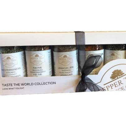 Taste the World Spice Collection for wholesale by Pepper Tree Spice Co.
