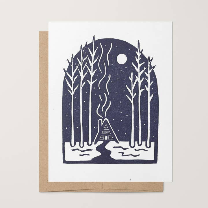 Snöig natt semesterkort för wholesale av Coxswain Press