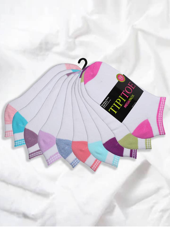 Isadora, Tipi toe, & James Fiallo - Wholesale Socks – Women's - Tipi Toe Women 10 Pack Tip Toe Colored Ankle Socks2