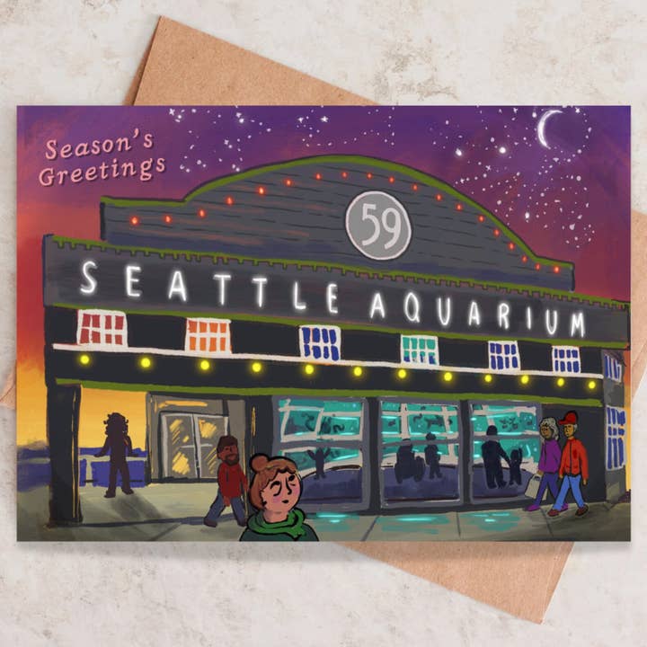 Sarahvision - Wholesale Season's Greetings Card - HOLIDAY Season's Greetings Seattle Aquarium Card