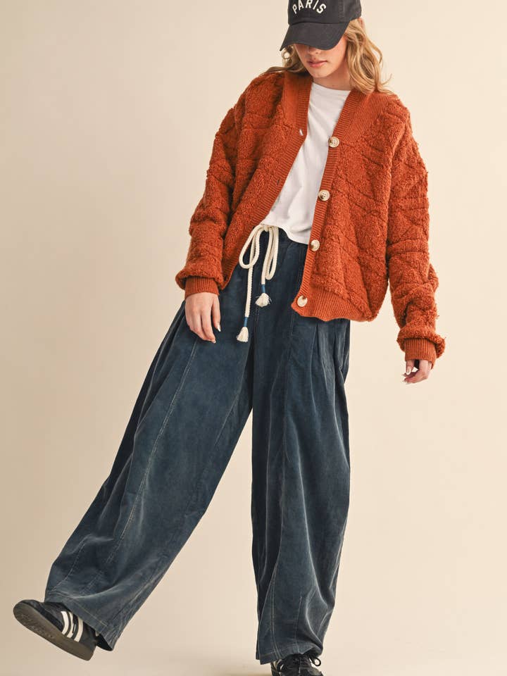 &MERCI - Wholesale Cardigan - Women's - FUZZY KNIT HOODIE CARDIGAN MSW1094139