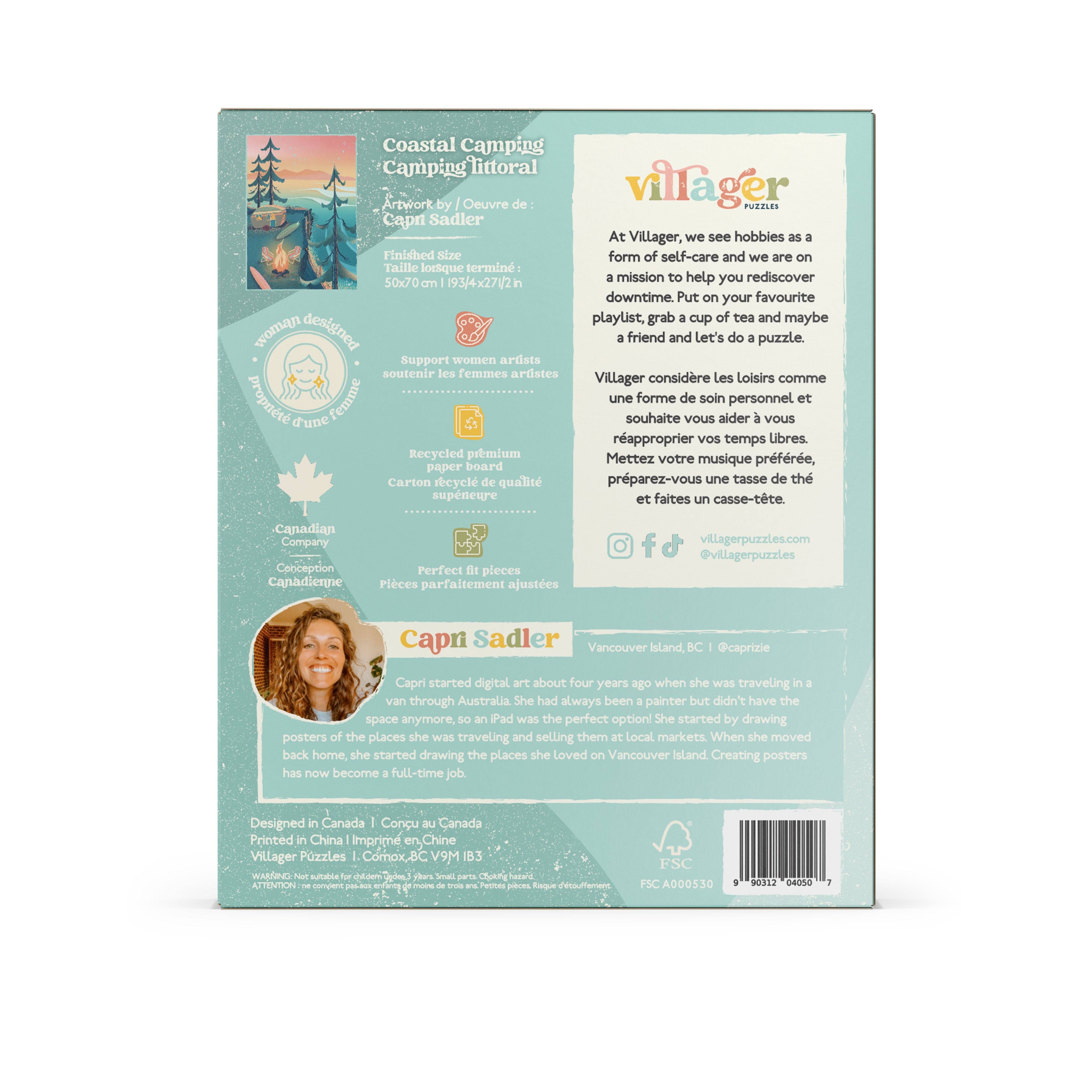 Villager Puzzles - Wholesale Puzzel - Volwassene - Coastal Camping puzzel van 1000 stukjes | Ontworpen in BC Canada2