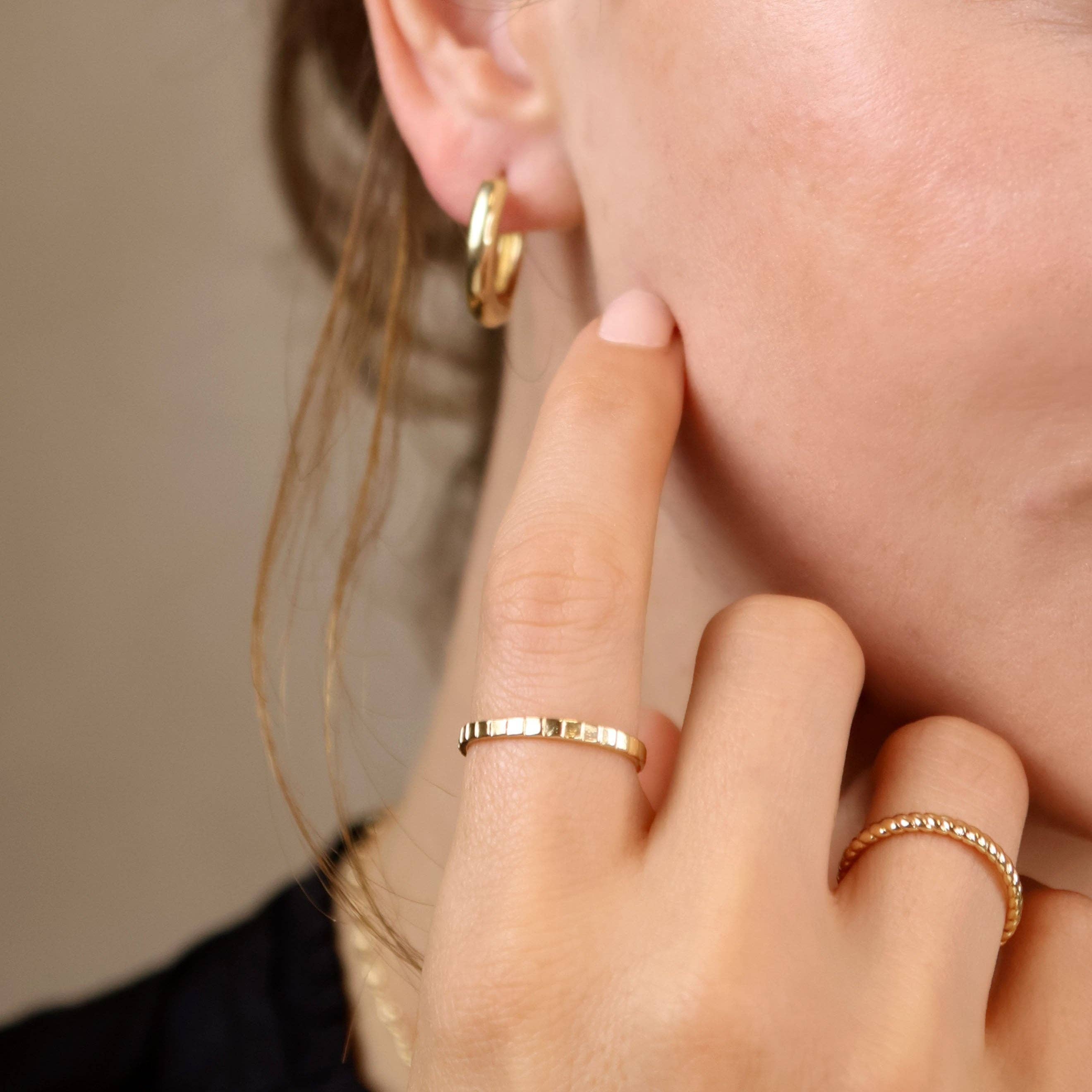 GoldFi – Anel de banda por atacado – Anel de pulseira com corte de diamante 2mm preenchido a ouro 18k1