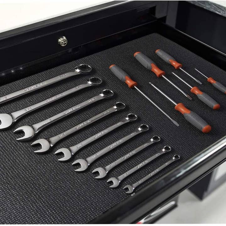 B&C Home Goods Non-Slip Tool Box & Drawer Liner, Adjustable, 16" x 16 ft - Black (New) for wholesale on Faire2