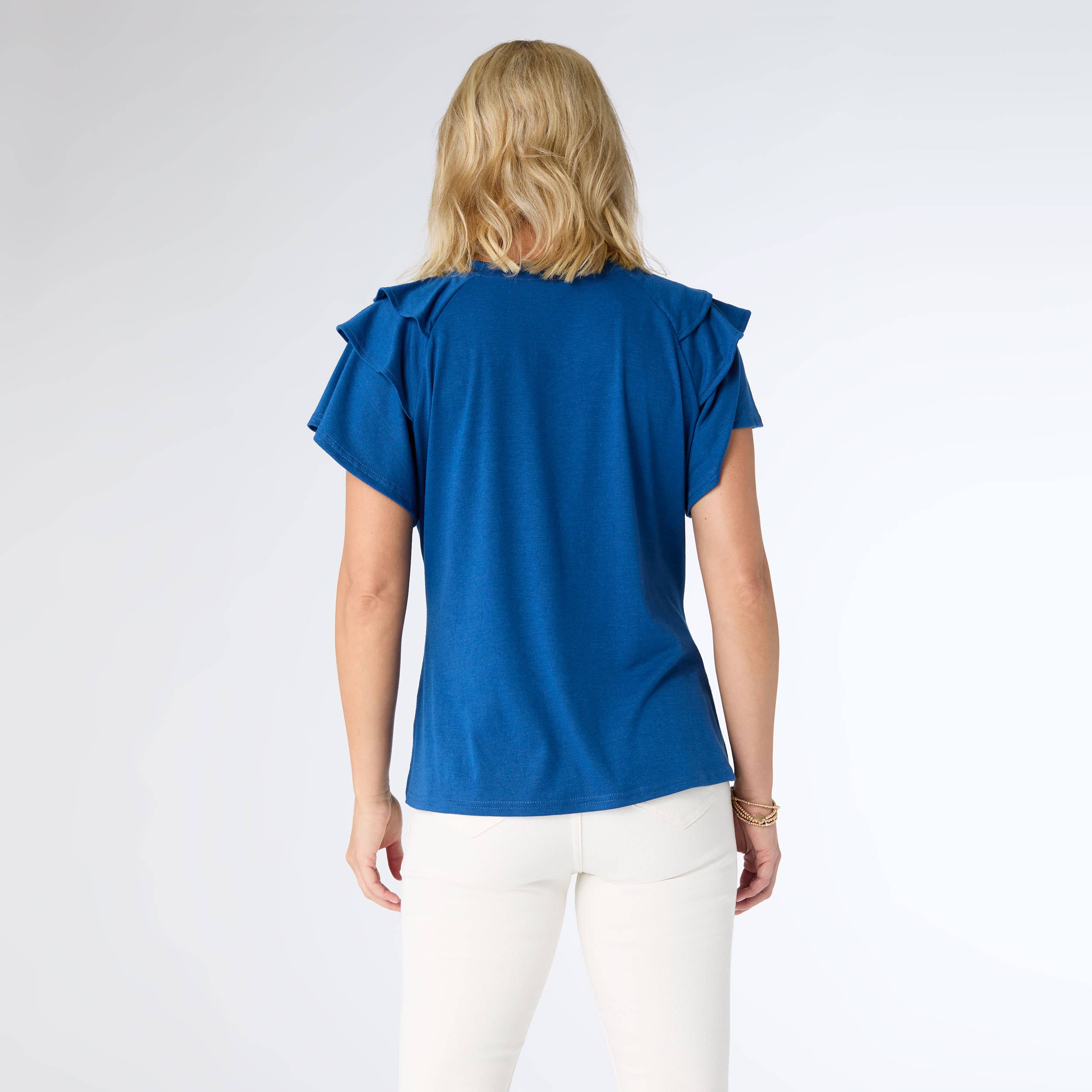 COCO + CARMEN - Wholesale Blouse - Women's - Mandy Cap Sleeve Ruffle Tee7