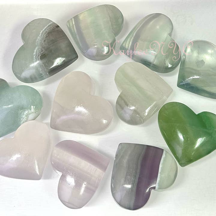 KayleeNYC - Wholesale Spiritual Stone/Crystal - Wholesale Lot 2 lbs Natural Yttrium Fluorite Crystal Heart