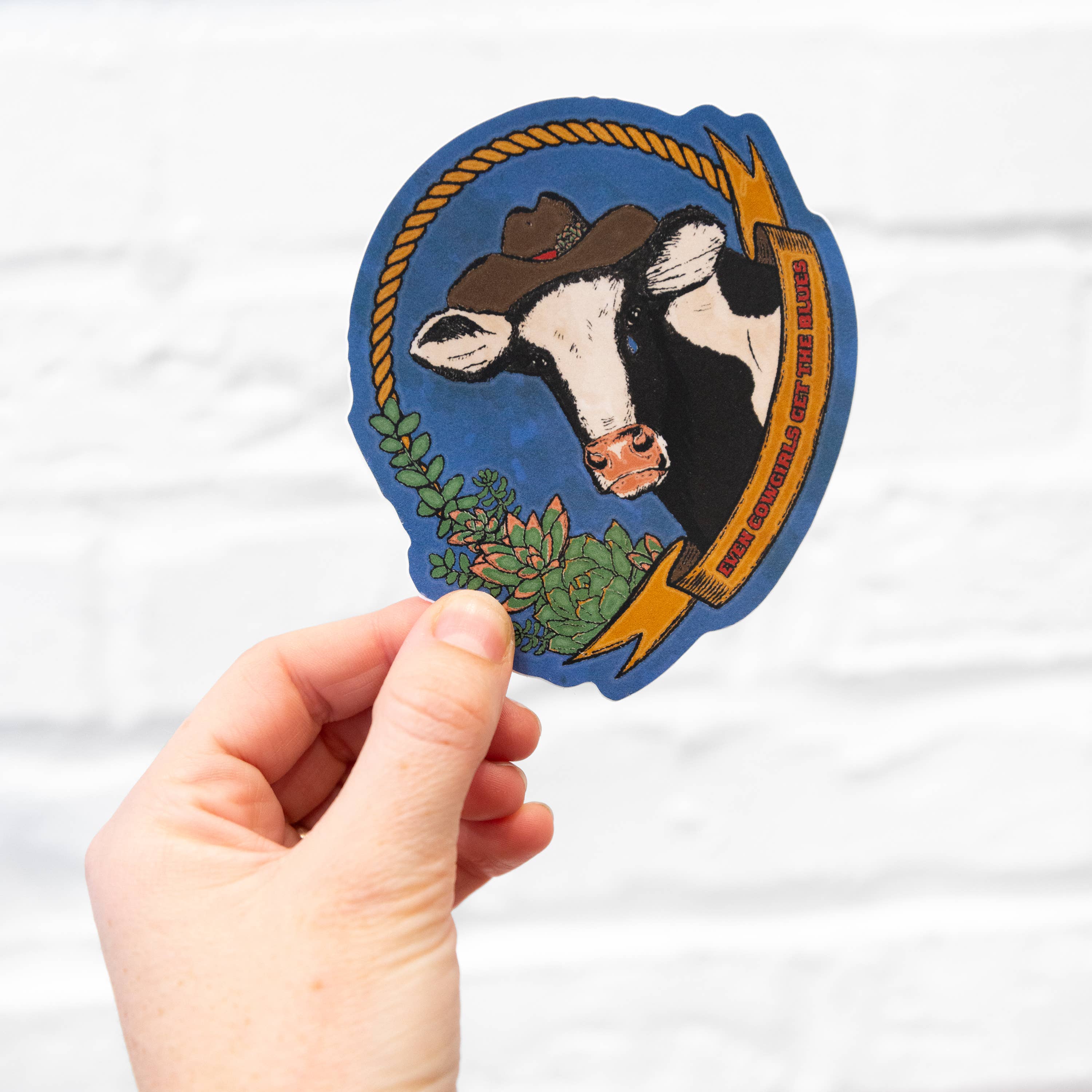 Cluster Funk Studio - Wholesale Sticker - Even Cowgirls Get the Blues Sticker1