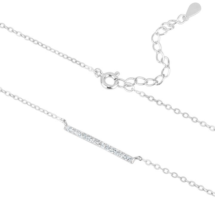 Club Rochelier - Wholesale Pendant/Charm Necklace - 5A Cubic Zirconia Horizontal Bar Necklace