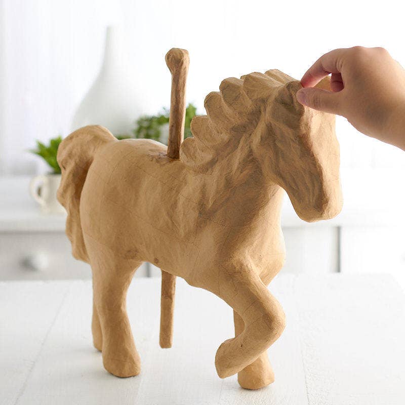 Factory Direct Craft - Wholesale Tafelbladdecoratie - 17" Kant-en-klare Papier-maché Carrouselpaard1