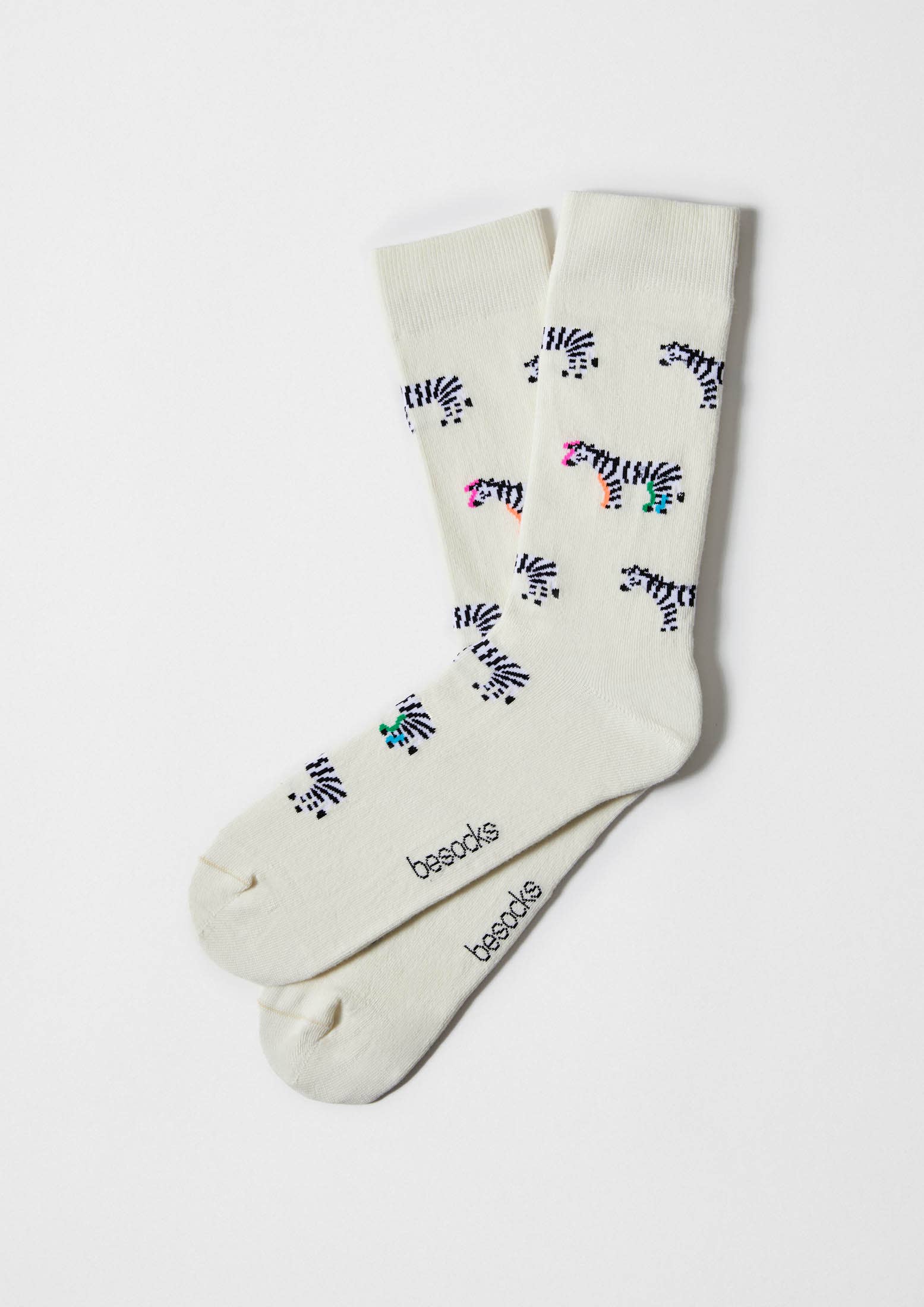 Weiß gebrochen BeZebra - Socken aus 100 % Bio-Baumwolle für den Großhandel auf Faire