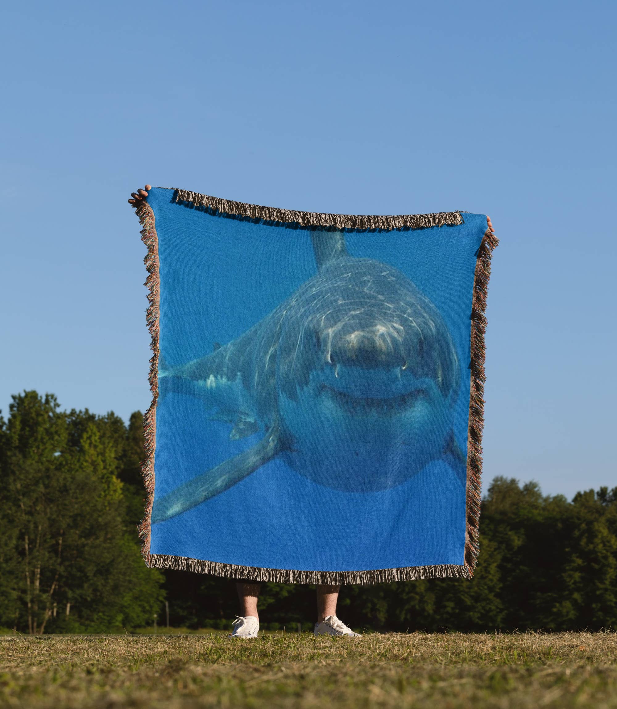 3dRose - Wholesale Throw Blanket - 3dRose, Underwater Great White Shark, Blanket1
