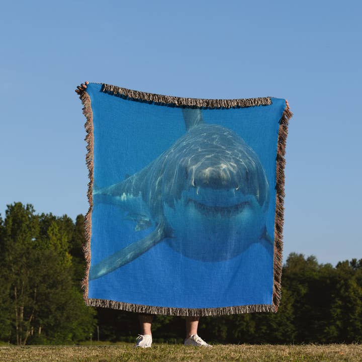 3dRose - Wholesale Throw Blanket - 3dRose, Underwater Great White Shark, Blanket1