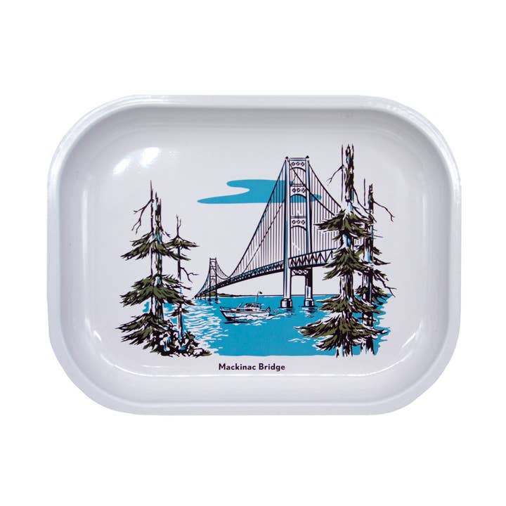 Mackinac Bridge Tin Tray for wholesale by Peninsulas