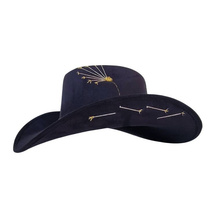 PAX Black Polyester Suede Cowboy Hat for wholesale on Faire