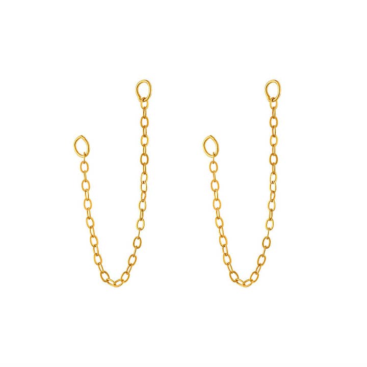Earring Connector Chain Round 40mm 18K Gold Vermeil Silver for wholesale by Jewelry Bar
