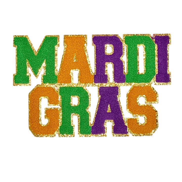 Social Grace & Company - Wholesale Patch - Mardi Gras- Chenille Patch- Iron On- Patch Only -party gras3