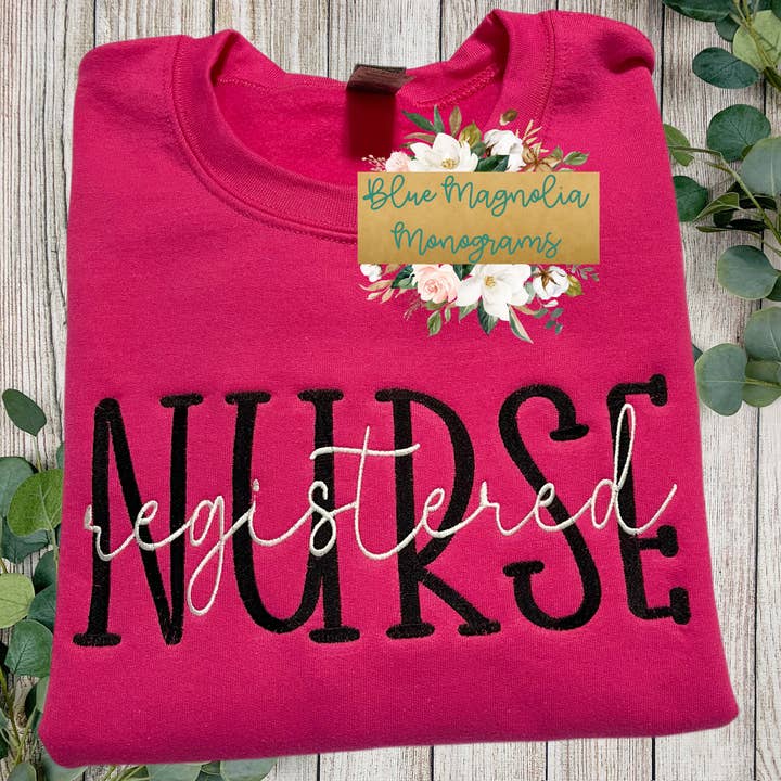 Custom Career Sweatshirt Nurse Sweatshirt for wholesale by BLUE MAGNOLIA MONOGRAMS