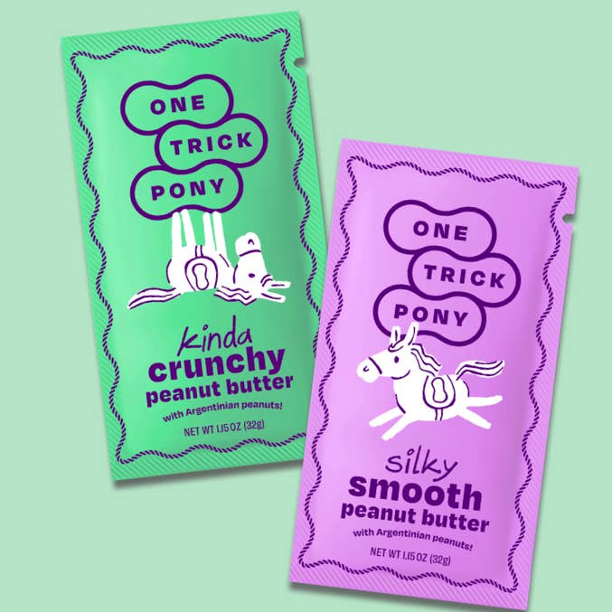 One Trick Pony - Wholesale Nut Butter - Single Serve Peanut Butter Packets - Box of 10 Kinda Crunchy1