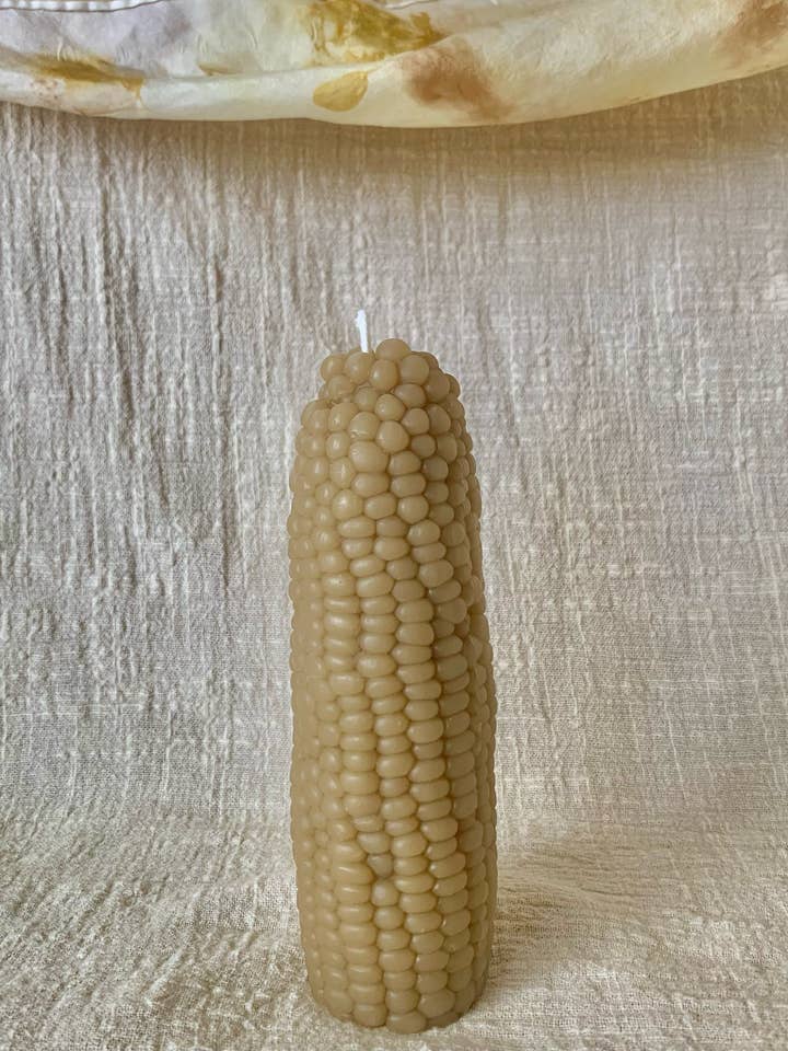 100% Beeswax Candle -Corn Pillar for wholesale by Buzz In The Hills