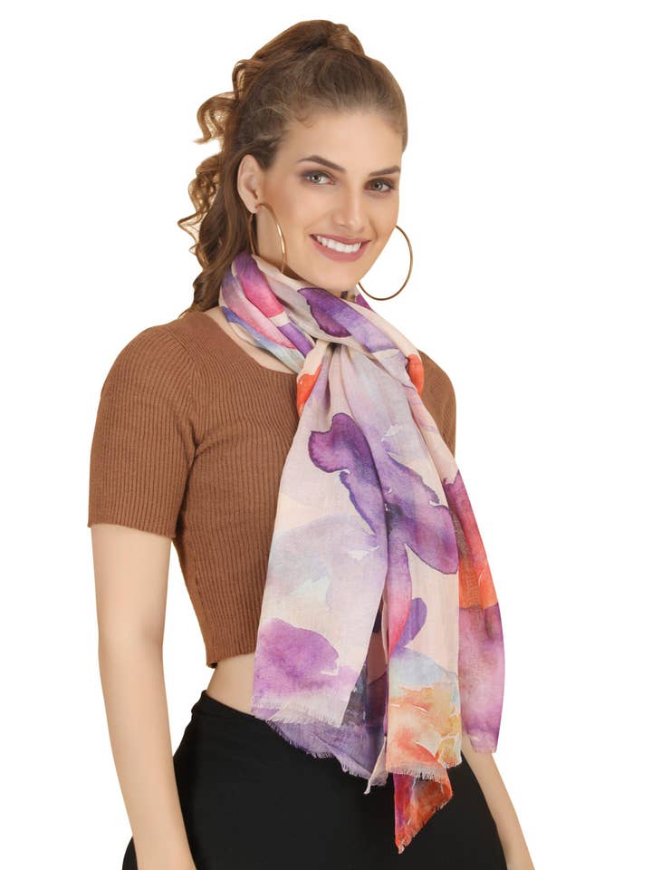 Women's Silk Scarf Multi for wholesale by SIDDHARTH IMPORTS