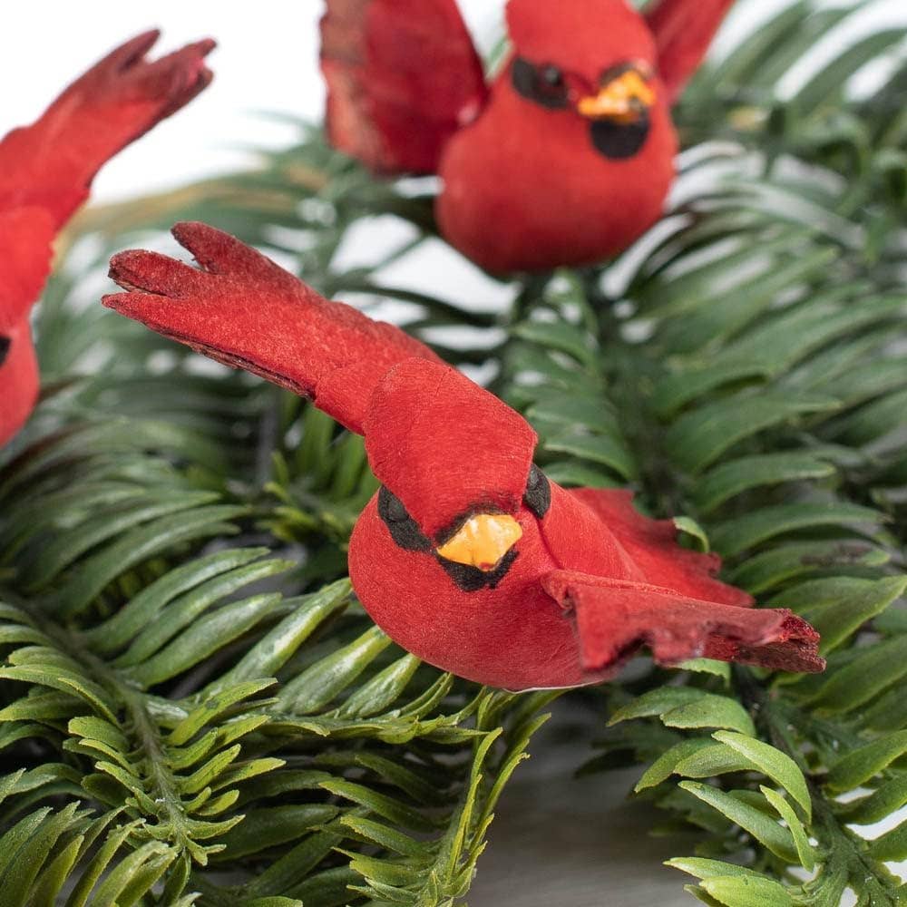 Factory Direct Craft - Wholesale Artificial Flowers - 2" Mini Mushroom Red Cardinal Bird2