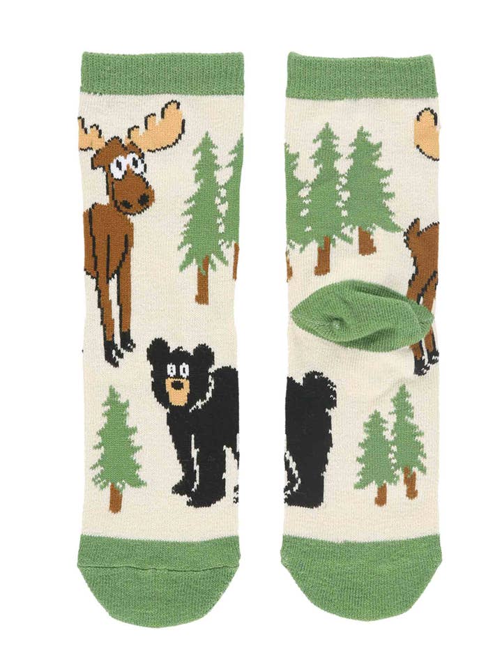 Lazy One - Wholesale Socks - Kids - Moose Hug Green Kid Sock