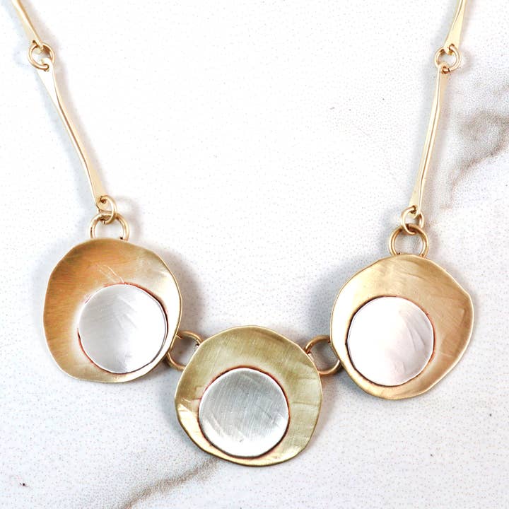 Whitney Designs Ltd. - Wholesale Pendant/Charm Necklace - Deco Necklace handmade in USA Sterling and Brass0