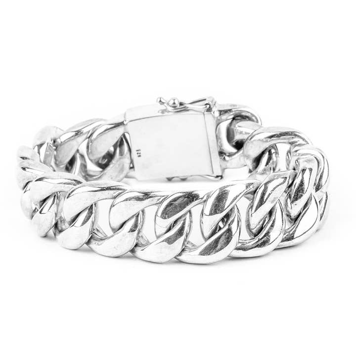 JUNGLE TRIBE – wholesale Länkar och kedjearmband – Tjock kubansk länk Silver kedja armband