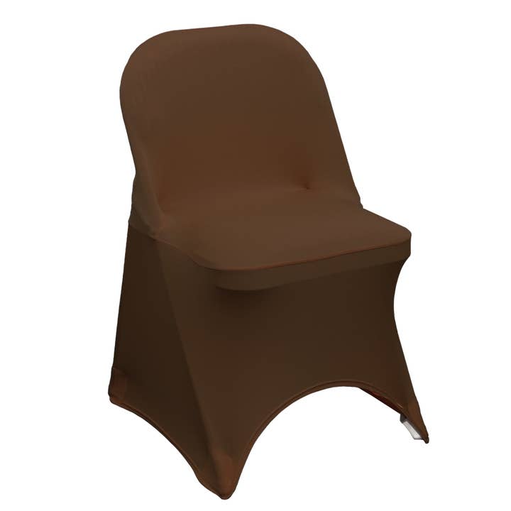 YOUR CHAIR COVERS - Wholesale Chair/Sofa Slipcover - Stretch Spandex Folding Chair Cover Chocolate Brown