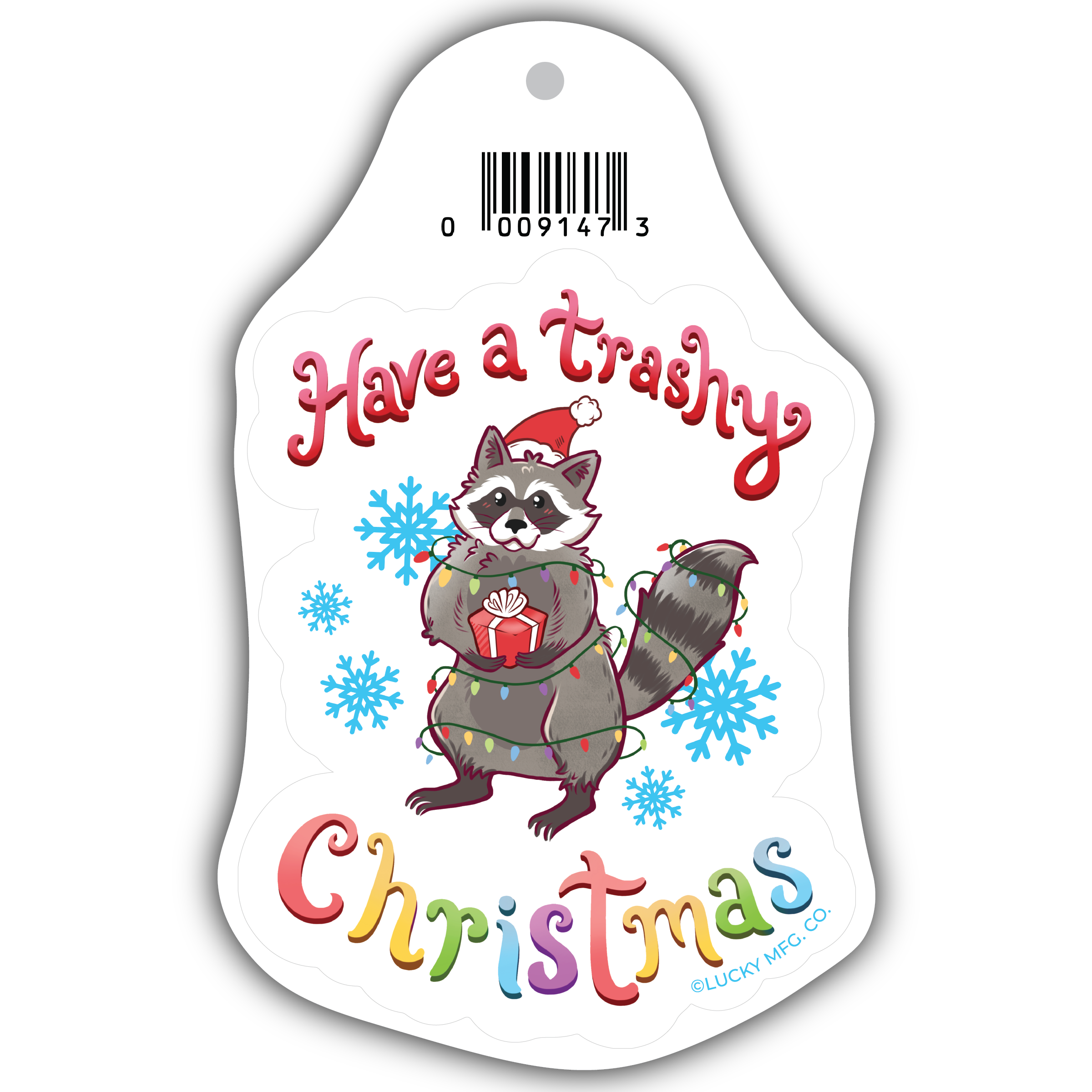 Lucky Mfg. Co. - Wholesale Sticker - Have A Trashy Christmas Raccoon Vinyl Sticker1
