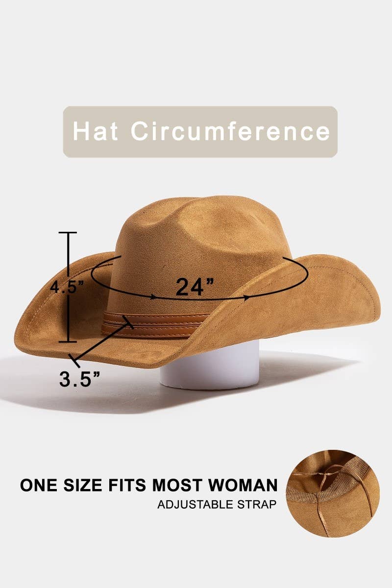 Anarchy Street – wholesale Fedora – Women’s – Double Belt Suede Western Cowboy Hat3