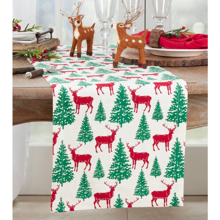 Multi Deer and Trees Runner for wholesale on Faire