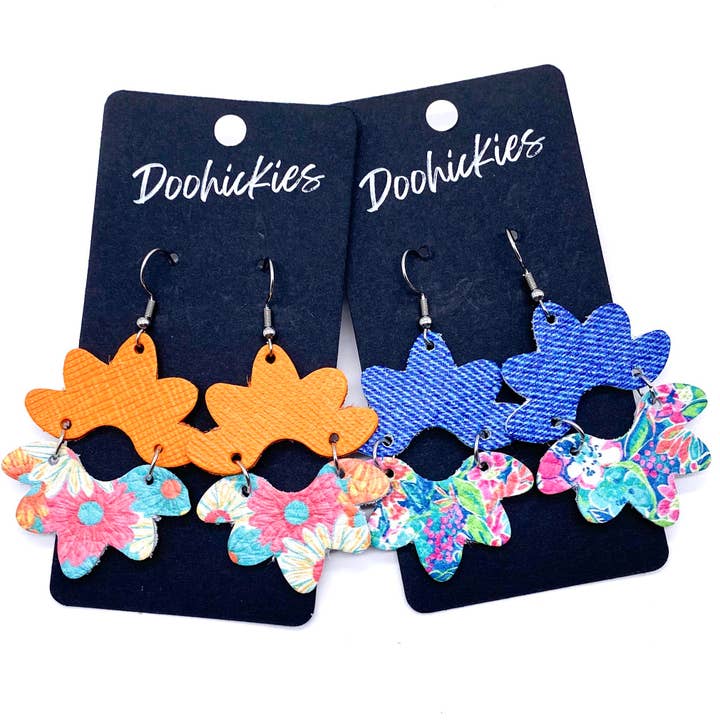 2.5" Summer Paradise Blossoms -Summer Earrings for wholesale by Doohickies