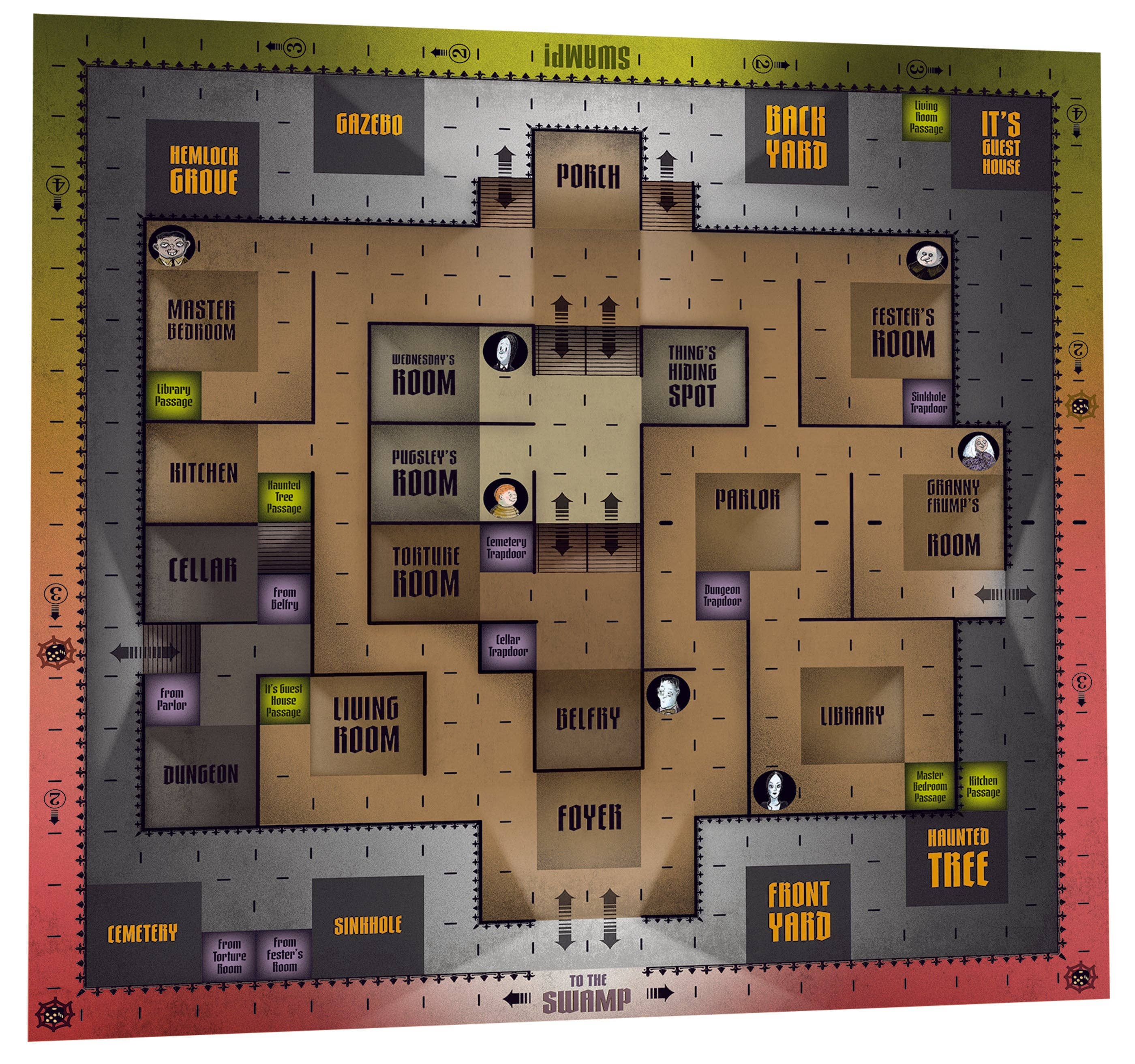 Pomegranate – wholesale Board game – The Addams Family: A Delightfully Frightful Creepy Board Game2