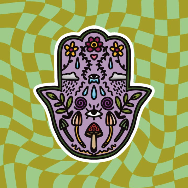 Vinyl klistermærke - Lavendel Hamsa for engroshandel hos Emmarose Heath Art