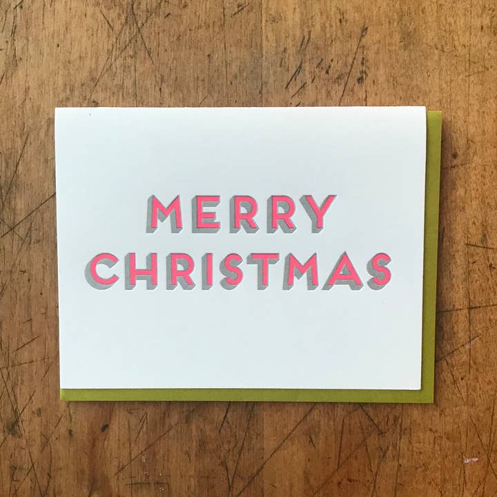Letterpress PDX - Wholesale Christmas Card - Merry Christmas Holiday Card - Box of 62