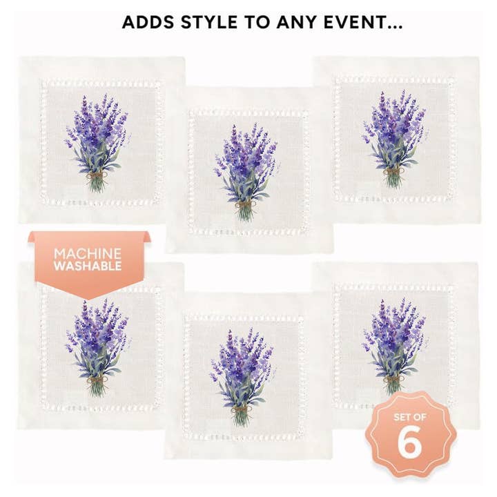 Jolitee - Wholesale Dinner & Cloth Napkin - Lavender Hemstitch Napkins3