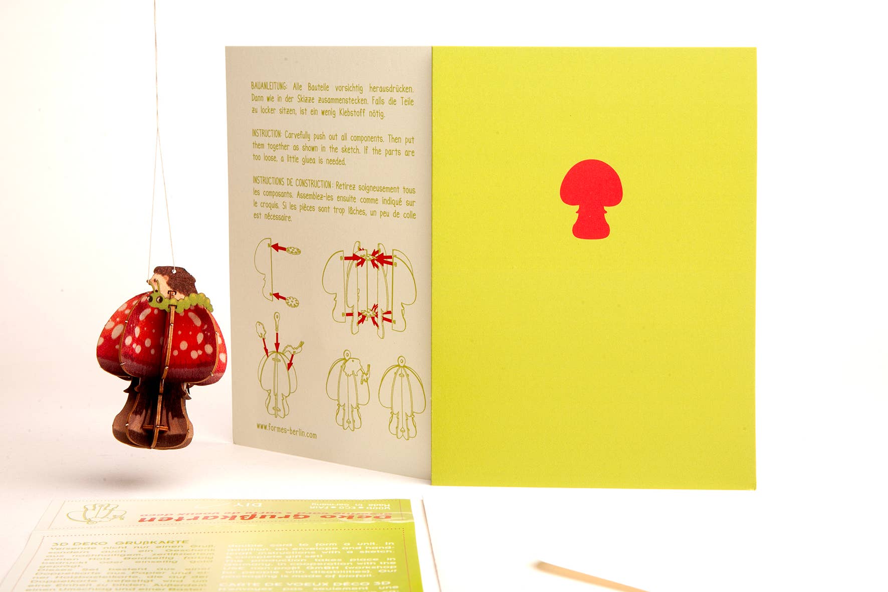 Formes Berlin GbR - Wholesale Christmas Decoration - Fly Agaric - 3D Decorative Greeting Card4