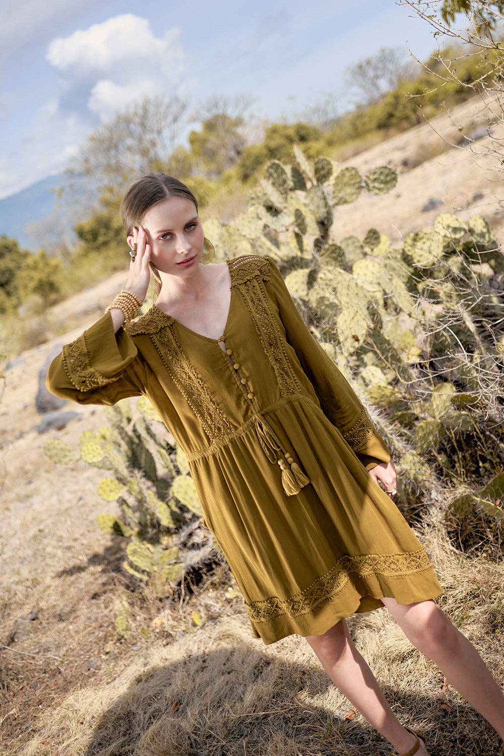 Adele Tunic Dress - Moss for wholesale on Faire7
