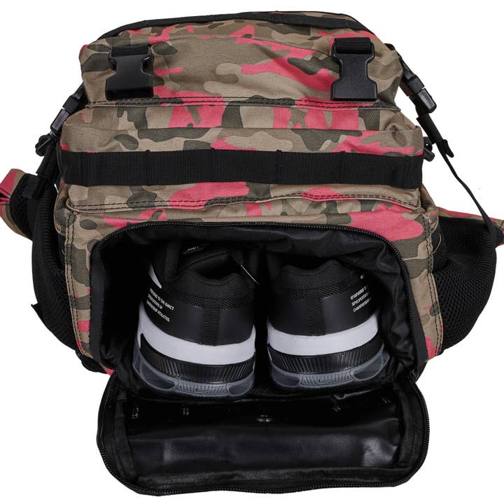 Elitex Training - Venta al por mayor Mochila - Unisex - Mochila Táctica 45L con compartimento para comida Rosa Camuflaje