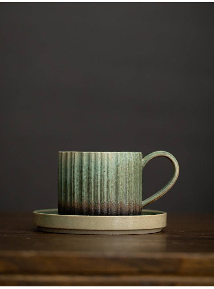 Gohobi （We cover U.S. import duties） - Wholesale Coffee Mug - Gohobi Japanese Style Ceramic Coffee Mug with Saucer Set 00723