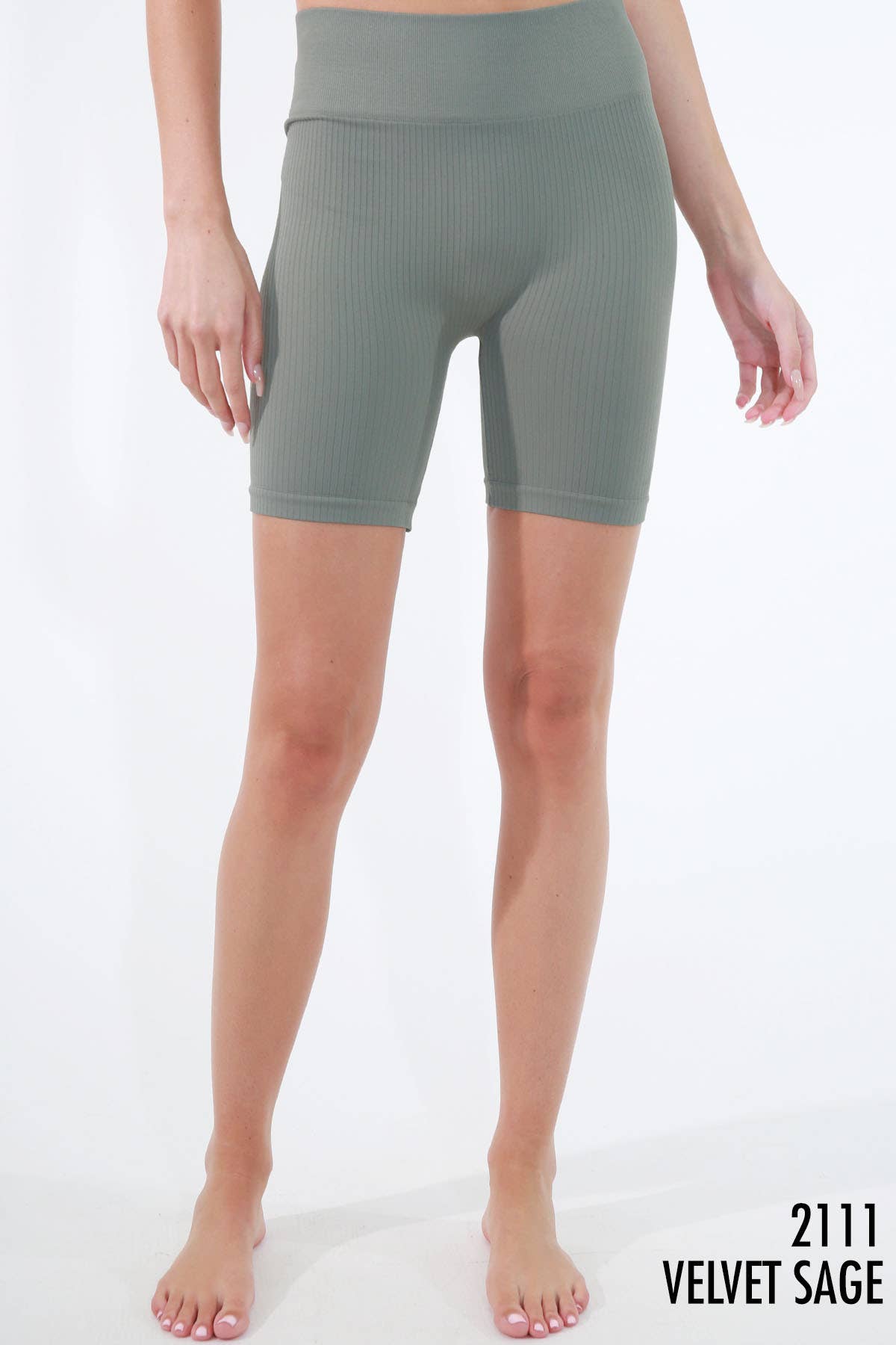 NIKIBIKI - Venta al por mayor Pantalones cortos deportivos - Mujer - NB8004 - Pantalones cortos de cintura alta acanalado7