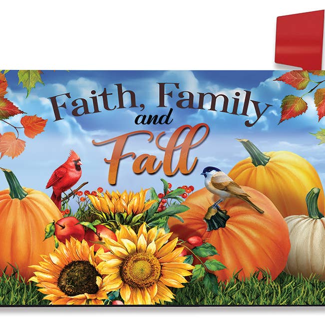 Faith Family and Fall Mailbox Cover - Standard Size - for wholesale by Briarwood Lane