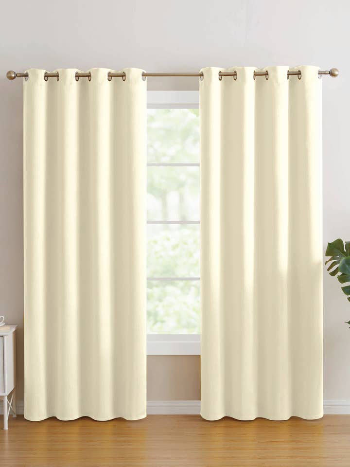 2pc Solid Grommet Thermal Insulated Window Curtain Panels Ro for wholesale by Jenin Home Furnishing Inc