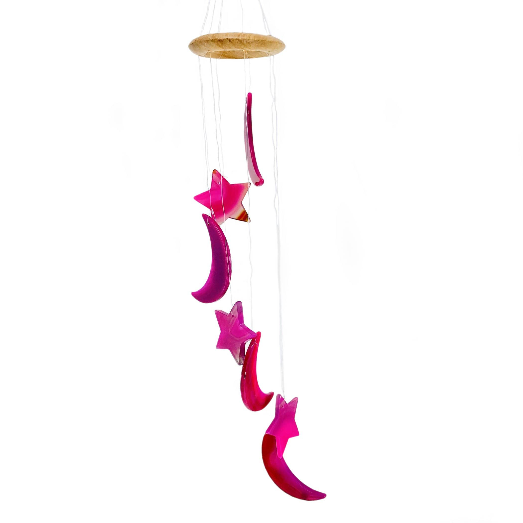 Rock Paradise - Wholesale Wind Chime - Crystal Agate Moon and Star Wind Chime - 5 Color Options4