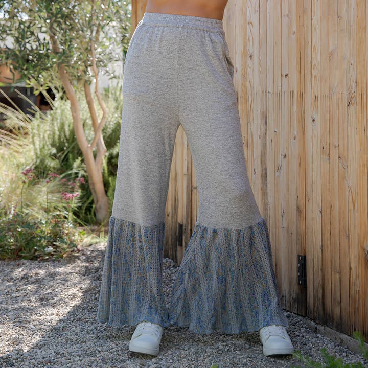 Bell Bottom Boho Pants in Crochet Sweater Fusion for wholesale by Young Threads