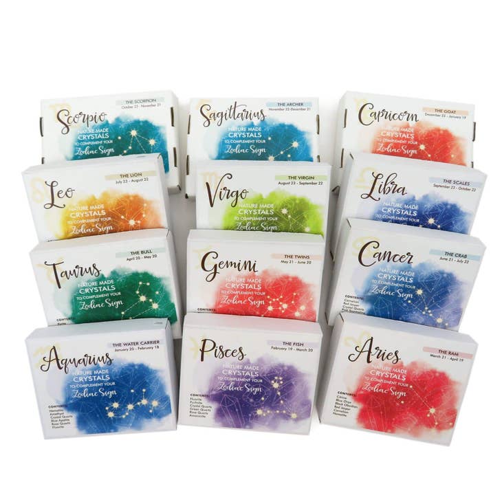 Aries Crystals Gift Set, Zodiac Signs Healing Crystals Birthstones with  Horoscope Box Set Aries Astrology Crystals Healing Stones Gifts