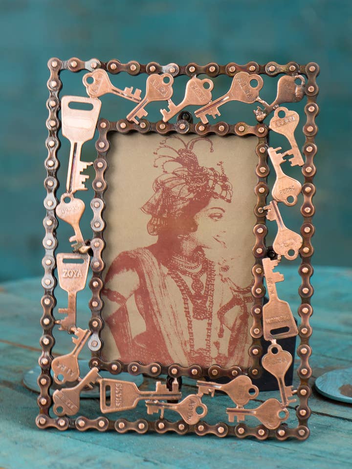 Recycled Key Photoframe for wholesale by Namaste